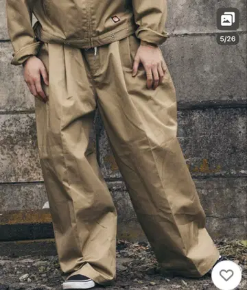 베이지 와이드 팬츠 치노 팬츠 RED KAP