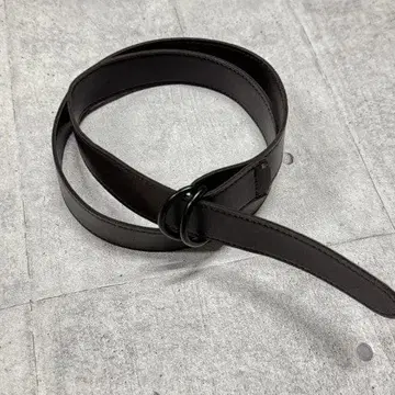 새상품 더블 링 벨트 인조 가죽 블랙 버클 벨트 D 링 벨트