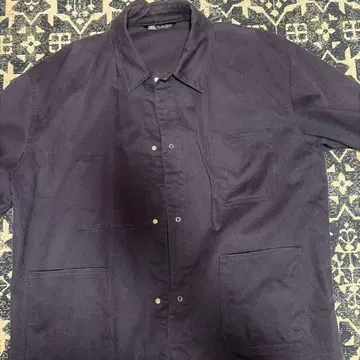 ZARA 네이비 코튼 커버올