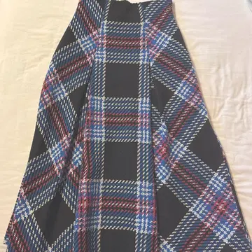 SNIDEL 롤링 체크 플레어 스커트