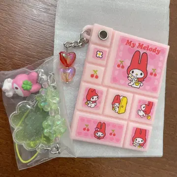 산리오 시크릿 타일 씰풍 미니 거울 & 클로버 스트랩 마이멜로디
