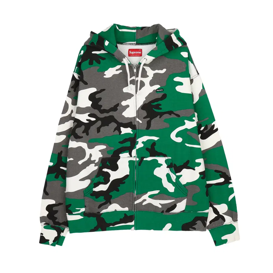 [M] Supreme 小方盒拉链连帽卫衣 绿色迷彩 - 25FW