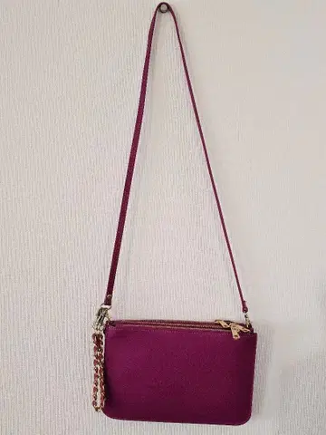 Italy 마르코 비앙키니 3단 숄더백 천연 가죽 마젠타 진한 핑크