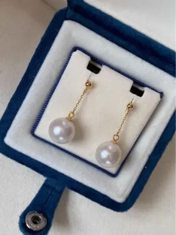 화이트 펄 링 귀걸이