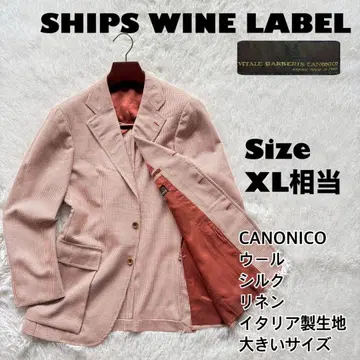 SHIPS x CANONICO 자켓 하운드투스 실크 린넨 혼방 50