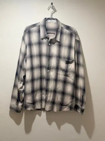 LABRAT 옴브레 체크 플란넬 셔츠 F 사이즈 그레이 계열