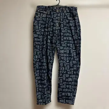 LEFLAH 프린트 데님 팬츠 XL WANIMA