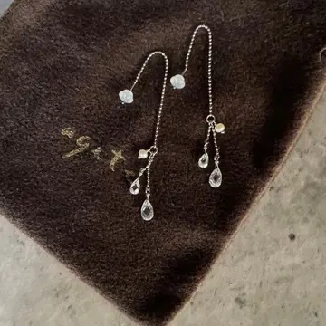 agete K10 후크 귀걸이 크리스탈