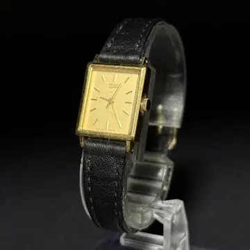 빈티지 SEIKO 세이코 탱커 블랙 천연 가죽 금