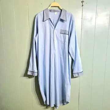 호텔 파자마 셔츠 유로 빈티지 풀오버 롱 원피스