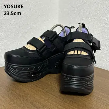 새상품급 YOSUKE 요스케 통굽 스니커즈 에어 밑창 블랙