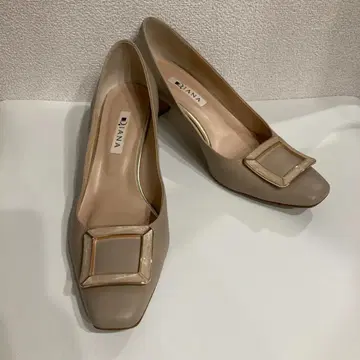 [컨디션 최상] DIANA 다이애나 마블 패턴 버클 스퀘어토 펌프스