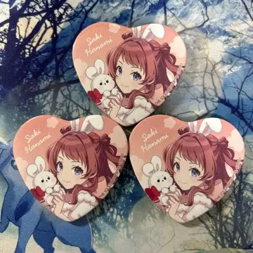 학원 아이돌 마스터 학마스 하나미 사키 하트 캔뱃지 3개 GiGO