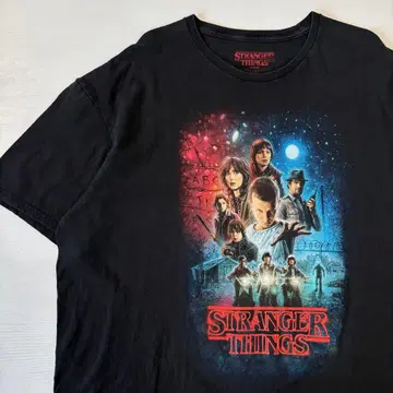 기묘한 이야기 T셔츠 시즌1 블랙 2XL 사이즈 구제 의류 SF