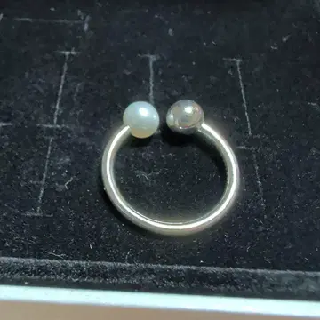 PANDORA 실버 925 펄 메탈릭 볼 반지
