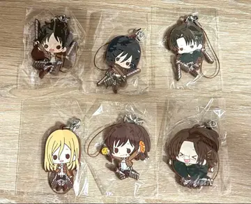 진격의 거인 러버 스트랩 컬렉션 6종 세트 엘렌 미카사 리바이