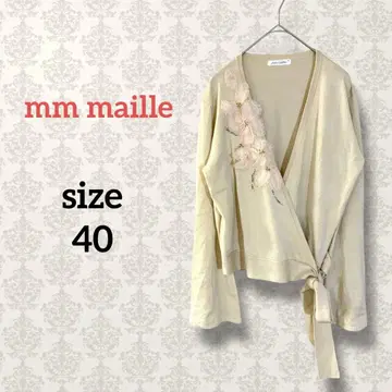 엠엠마이유 [40] 실크 혼방 카슈쿨 디자인 가디건 플라워 모티브