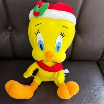 레어 새상품급 루니툰 트위티 봉제 인형 마스코트 크리스마스