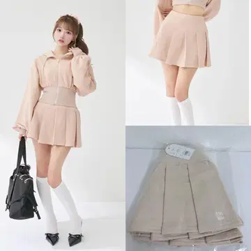 다리치 Darich 컬러 라메 맨투맨 플리츠 미니 스커트