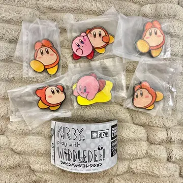 6개 세트 별의 커비 라메 핀 배지 가챠가챠 캡슐 토이