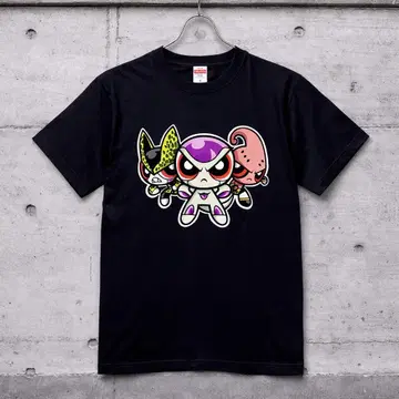 드래곤볼x파워퍼프걸 패러디 티셔츠 블랙