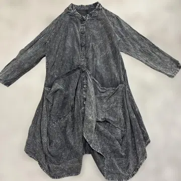 3s4you 변형 셔츠 원피스 그레이 데님지풍 면 긴팔 M~L 아지메