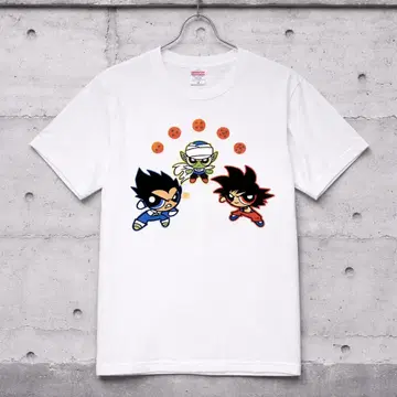 드래곤볼 x 파워퍼프걸 패러디 T셔츠 화이트