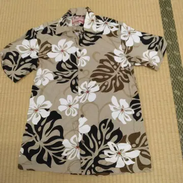 알로하 셔츠 하와이안 셔츠 빈티지 하와이 미국제 면 브라운