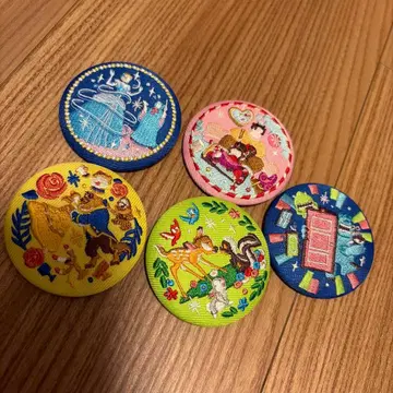 디즈니 자수 캔뱃지 슈가러쉬 신데렐라 미녀와 야수 밤비