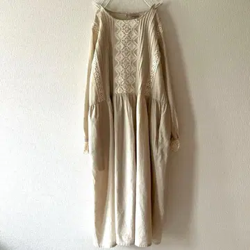 Samansa Mos2 면린넨 기모 레이스 원피스