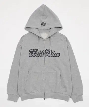 WEGO x WILDBLUE 콜라보 그래픽 ZIP 후드티 그레이 M