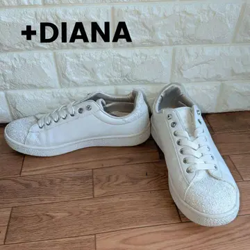 새상품급 +DIANA 플러스다이애나 스니커즈 라메 화이트 23cm