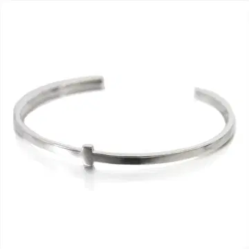 실버 925 심플 크로스 뱅글 남성용 여성용 팔찌