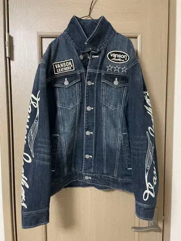 Vanson 원스타 자수&와펜 데님 자켓 XL 덤 포함