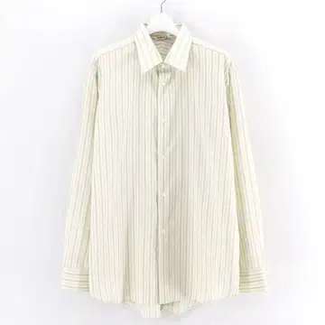 AURALEE 코튼 실크 스트라이프 셔츠 아이보리