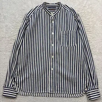 TIGRE BROCANTE 히코리 스트라이프 스탠드 카라 셔츠