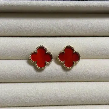 카넬리안 클로버 네잎클로버 귀걸이 YG