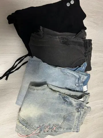 프린지 가공 블랙 플레어 팬츠 데님 팬츠 SHEIN