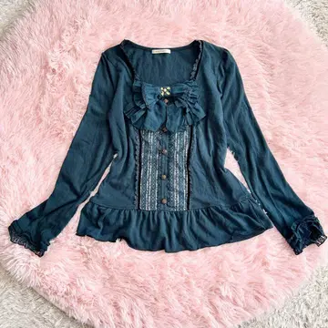 새상품급 엑시즈팜 빅 리본 티셔츠 발레코어 모리걸 히메 스타일