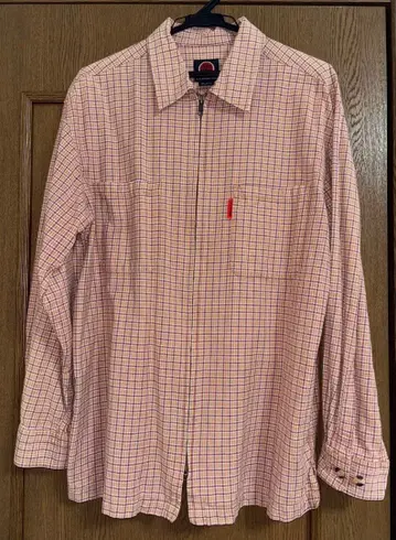 럭키 스트라이크 지퍼 체크 셔츠