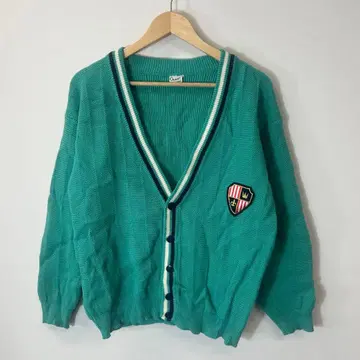 90's Orlon 빈티지 니트 가디건 에메랄드 그린