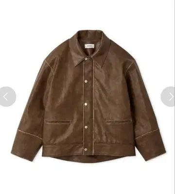 SNAIDEL 스나이델 브라운 페이크 레더 자켓