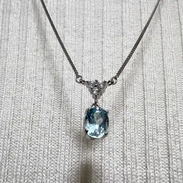 실버 925 블루스톤 목걸이 투명감 고급스러움 있음