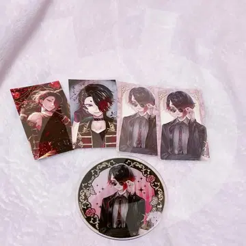 악마 집사와 검은 고양이 아쿠네코 꽃다발 카드 아크릴 코스터 유한