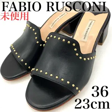 파비오 루스코니 샌들 뮬 23cm 스터드 와이드 힐