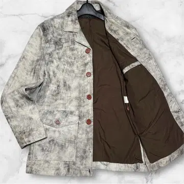 와이투레더 Y'2 LEATHER 가죽 자켓 얼룩 염색 라이더스