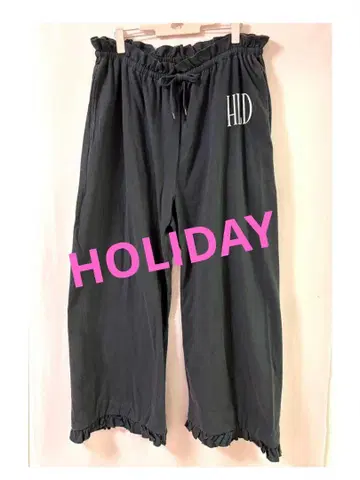 HOLIDAY*SUPER FINE DRY 러플 배기 팬츠