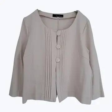 클리어 임프레션 노카라 자켓 아이보리 플리츠 고급스러운