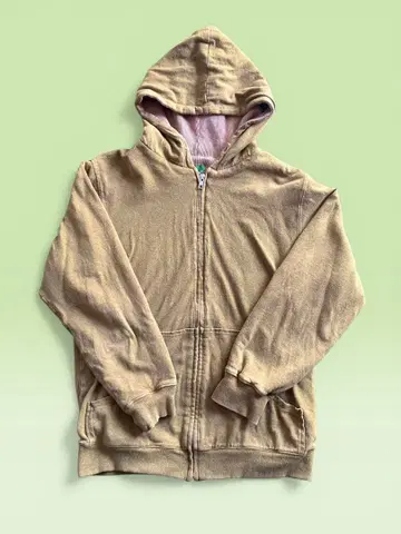 Phatee 풀 집업 후드티 S 카키 와플