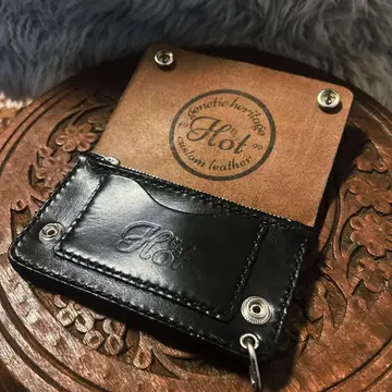 Hot 트래커 지갑 미들 크롬 엑셀 가죽